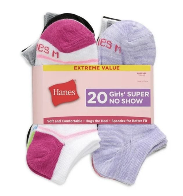 Girls No Show Socks Pack, 20 Pairs